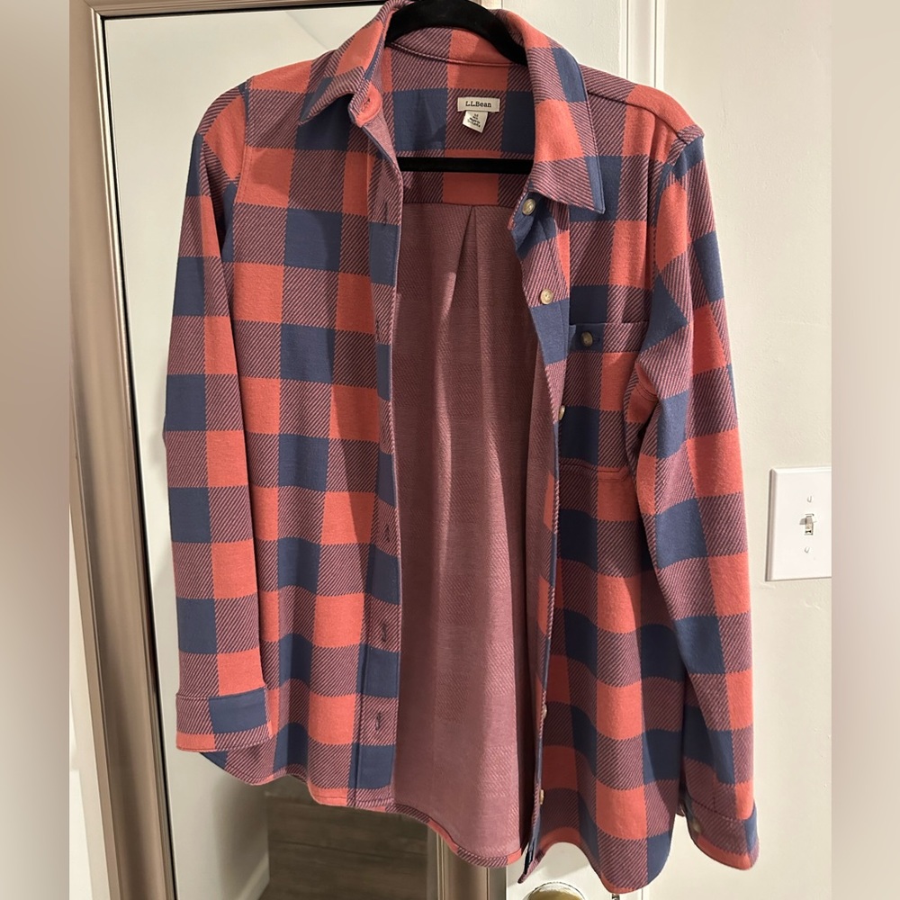 LL Bean favorite knit flannel button-up